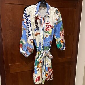 Alemais Multicolor Graphic Shirt Dress